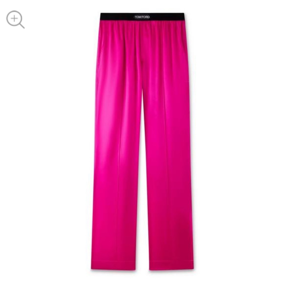 Tom Ford Stretch Silk Satin PJ Pants in Hot Pink, Size S - Picture 2 of 7